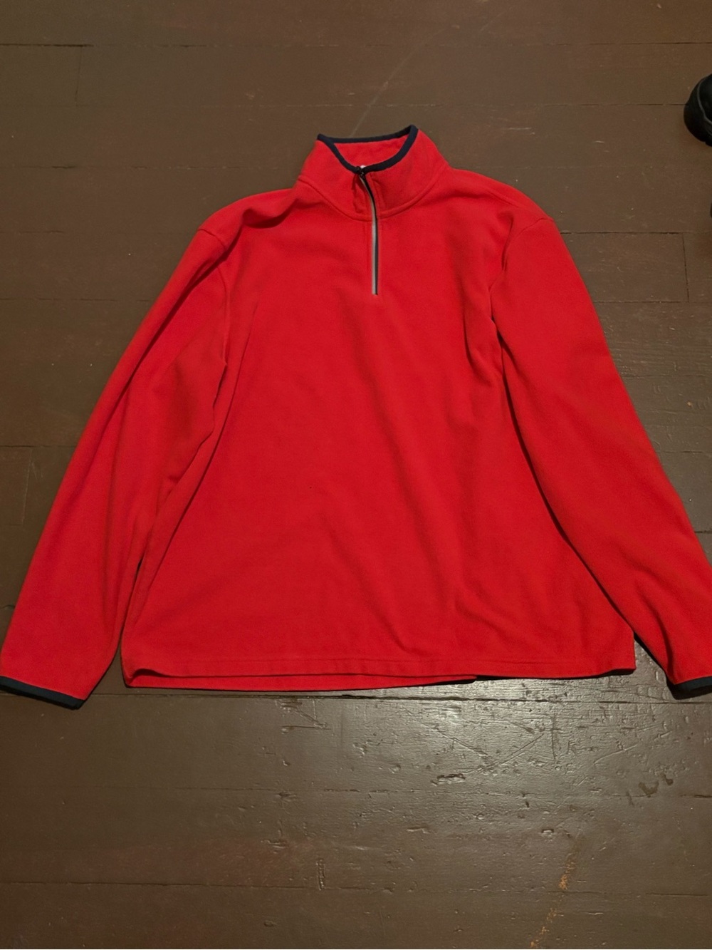 Vintage STARTER Men's Red Half-Zip Fleece Pullover